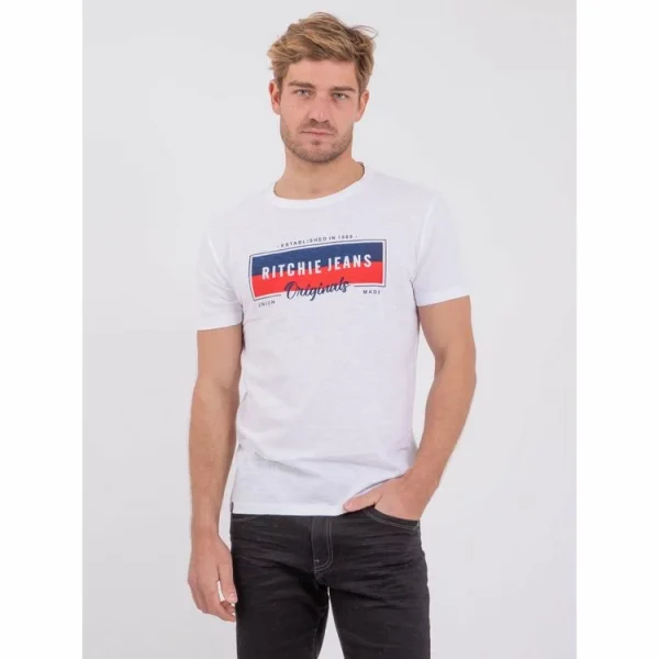 Coupon 👏 Ritchie T-shirt Manches Courtes Col Rond Pur Coton Nomary 👍 haute qualité 1