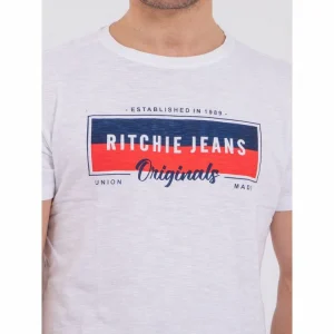 Coupon 👏 Ritchie T-shirt Manches Courtes Col Rond Pur Coton Nomary 👍 haute qualité 12