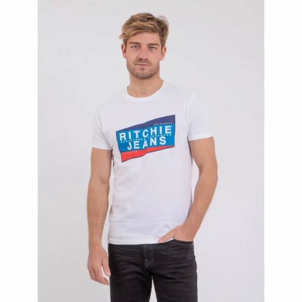 Vente flash 👏 Ritchie T-shirt Manches Courtes Col Rond Pur Coton Noblake 🔔 nouvelle saison 1