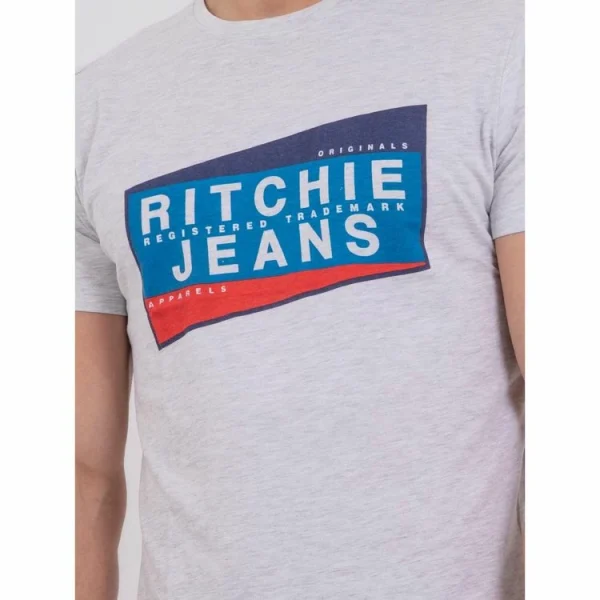 Vente flash 👏 Ritchie T-shirt Manches Courtes Col Rond Pur Coton Noblake 🔔 nouvelle saison 7