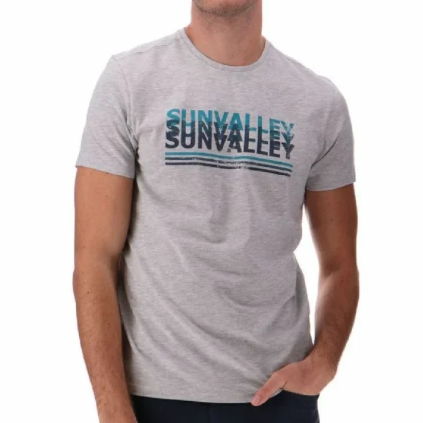 prix pas cher Top 10 🥰 SUN VALLEY T-shirt Gris Homme Sun Valley Colisa 🔔 1