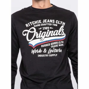 Retour Gratuit Grosses soldes 🧨 Ritchie T-shirt Manches Longues Col Rond Pur Coton Jeuland 🤩 18