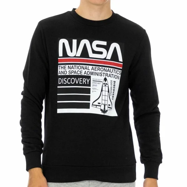 Promotio de vente Tout neuf 👏 NASA Sweat Noir Homme Nasa 58S 👏 1