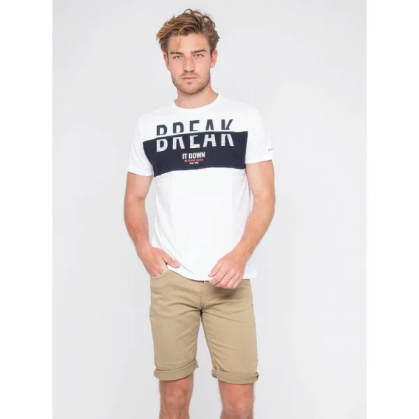 soldes en ligne Nouveau 🎉 Ritchie T-shirt Col Rond Pur Coton Motifs Relief Nolibert 🎉 1