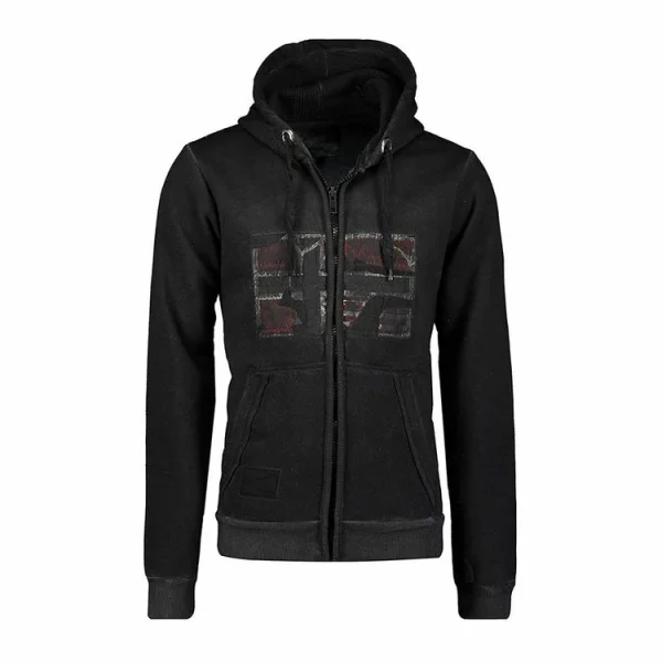 Meilleure vente 😀 GEOGRAPHICAL NORWAY Sweat Zippé Anthracite Homme Geographical Norway Gotz 🎁 vente en ligne pas cher 1