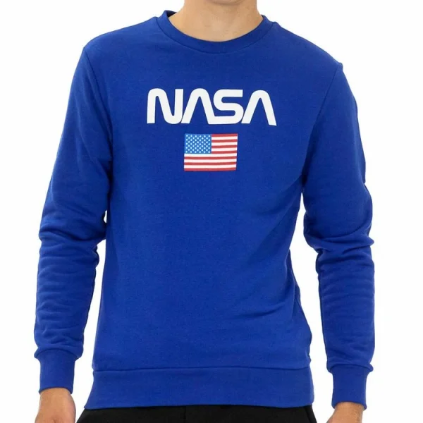 Vente flash 🛒 NASA Sweat Bleu Homme Nasa 41S ✨ marques pas cher 1