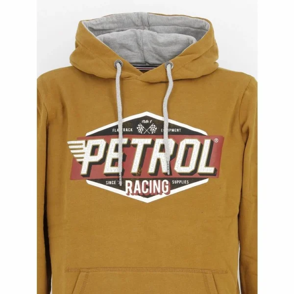 Offres 🧨 Petrol Industries Sweat Petrol Industries Men Sweater Hooded Print Jaune 7-112 🎉 soldes officiel 4