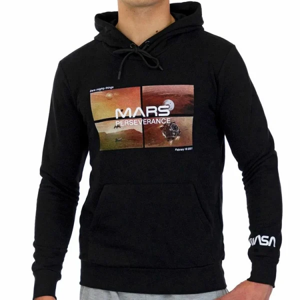 Coupon ✨ NASA Sweat Capuche Noir Homme Nasa 08H ⭐ prix abordable 1