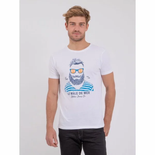 magasin en ligne france Promo 😍 Ritchie T-shirt Manches Courtes Col Rond Pur Coton Nabarzu 🧨 1